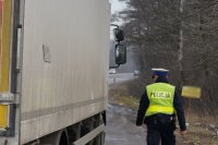 Policjanci zabrzańskiej drogówki podczas działań &quot;BUS &amp; TRUCK&quot;