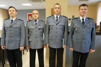 Komendant Miejski Policji w Zabrzu insp. Dariusz Wesołowski z I Zastępcą kom. Dariuszem Klimczakiem i podisnp. Pawłem Ziębą, podkom. Zbigniewem Wielgoszem.