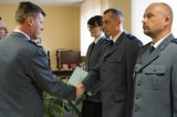 Komendant Miejski Policji w Zabrzu insp. Dariusz Wesołowski z asp.sztab. Tamarą Cieślak - Kraj, podko. Zbigniewem Wielgoszem i podkom. Jarosławem Łępickim.