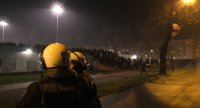 Policyjne zabezpieczenie  podczas rozgrywek piłkarskich pomiędzy drużynami Górnika Zabrze i Miedzi Legnica.