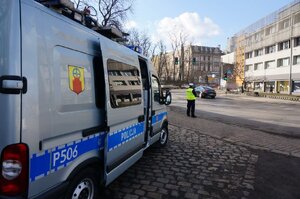 Policjant zabrzańskiej drogówki podczas działań