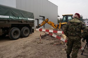 Miejsce pracy gliwickich saperów  w Zabrzu Kończycach