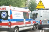 Radiowóz zabrzańskiej policji i karetka pogotowia