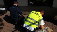 Zabrzańscy policjanci na miejscu zdarzenia