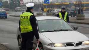 Policjanci zabrzańskiej drogówki podczas działań