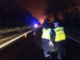 Policjanci zabrzańskiej drogówki podczas obsługi zdarzenia drogowego