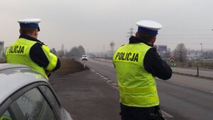 Policjanci zabrzańskiej drogówki podczas działań "Nie dla Prędkości"