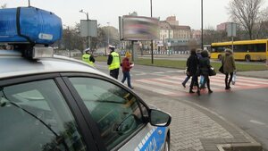 Policjant zabrzańskiej drogówki podczas działań