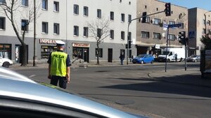 Policjant zabrzańskiej drogówki podczas działań "NURD"