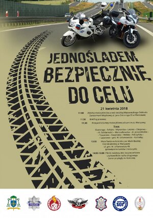 Plakat jednośladem bezpiecznie do celu