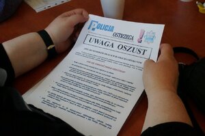 Ulotka ostrzegająca przed oszustami