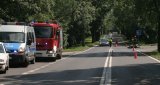 Policjanci zabrzańskiej drogówki podczas czynności na miejscu zdarzenia drogowego