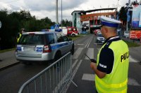 Policjanci podczas zabezpieczenia imprezy masowej