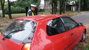 Policjant zabrzańskiej drogówki podczas działań