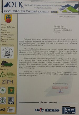 Podziękowania dla policjantów i pracowników zabrzańskiej komendy