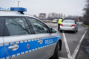 Policjant zabrzańskiej drogówki podczas działań