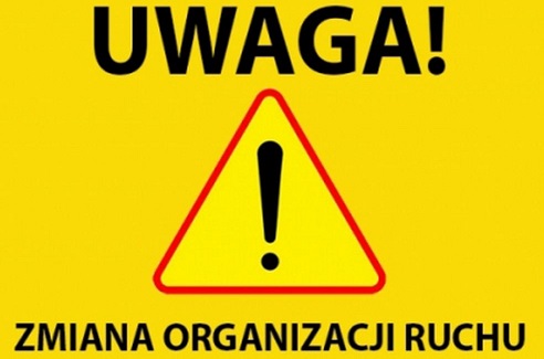 Znak żółty - uwaga zmiana organizacji ruchu