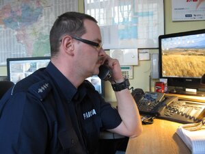 Dyżurny zabrzańskiej komendy