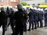 Śląscy policjanci w trakcie zabezpieczenia przejazdu kibiców Zagłębia Sosnowiec na stadion Górnika Zabrze