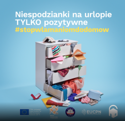 zdjęcie kolorowe: plakat I Europejskiego Dnia Przeciwdziałania Włamaniom do Domów