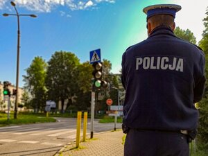 Zdjęcie kolorowe: policjanci WRD KMP Zabrze podczas działań NURD