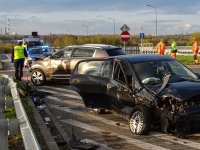 Wypadek samochodowy na  ulicy Chybowskiej w Zabrzu