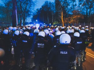 Policjanci podczas Zabezpieczenia meczu Górnika Zabrze z Legią Warszawa
