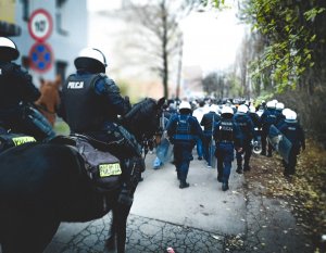Policjanci podczas Zabezpieczenia meczu Górnika Zabrze z Legią Warszawa