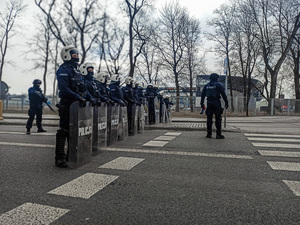 Policjanci podczas zabezpieczenia meczu górnika Zabrze