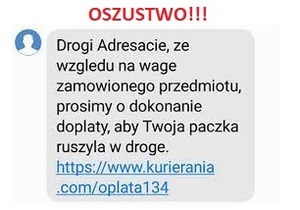 Fałszywa wiadomość sms