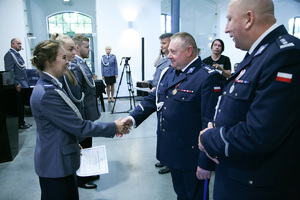 Na zdjęciu uczestnicy uroczystości z okazji święta policji w zabrzańskim garnizonie