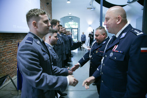 Na zdjęciu uczestnicy uroczystości z okazji święta policji w zabrzańskim garnizonie