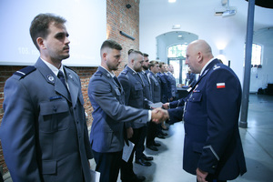 Na zdjęciu uczestnicy uroczystości z okazji święta policji w zabrzańskim garnizonie