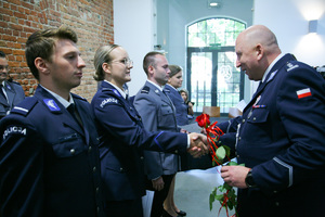 Na zdjęciu uczestnicy uroczystości z okazji święta policji w zabrzańskim garnizonie