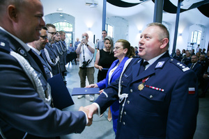 Na zdjęciu uczestnicy uroczystości z okazji święta policji w zabrzańskim garnizonie