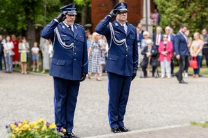 Policjanci podczas uroczystości