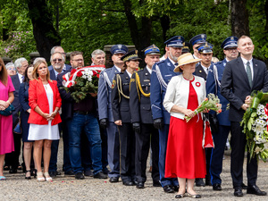 Policjanci podczas uroczystości