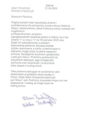 na zdjęciu podziękowania