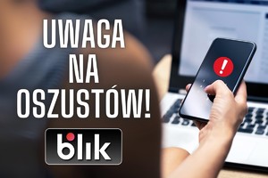 grafika informacyjna o oszustwie na blika