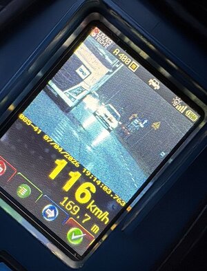 zdjęcie wyniku pomiaru prędkości pojazdu